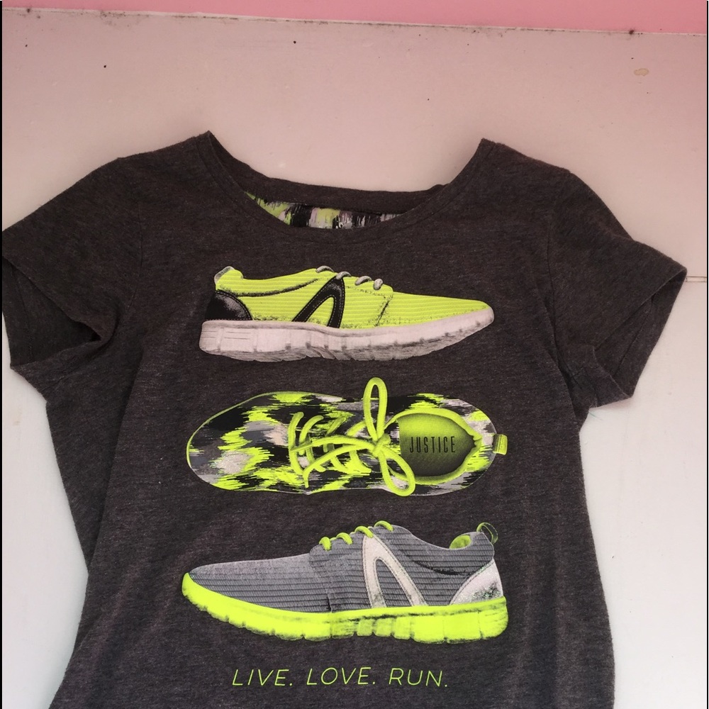 Justice green and gray T-shirt
